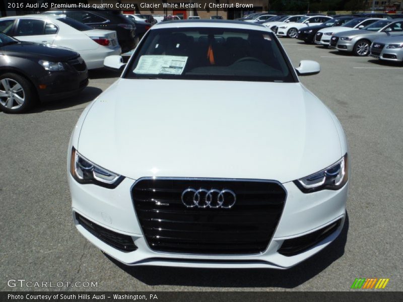 Glacier White Metallic / Chestnut Brown 2016 Audi A5 Premium Plus quattro Coupe