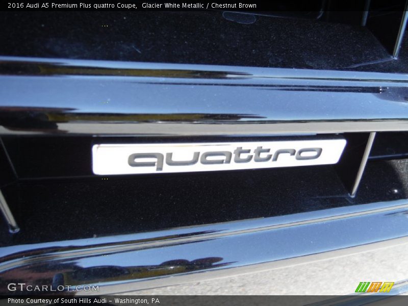 Glacier White Metallic / Chestnut Brown 2016 Audi A5 Premium Plus quattro Coupe