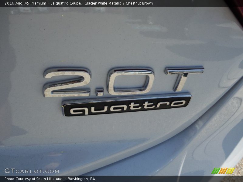 Glacier White Metallic / Chestnut Brown 2016 Audi A5 Premium Plus quattro Coupe