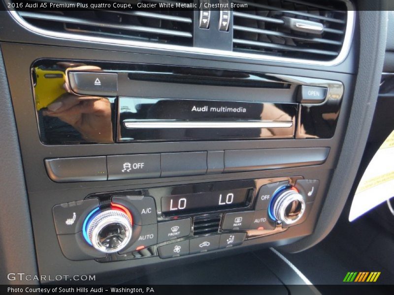 Glacier White Metallic / Chestnut Brown 2016 Audi A5 Premium Plus quattro Coupe