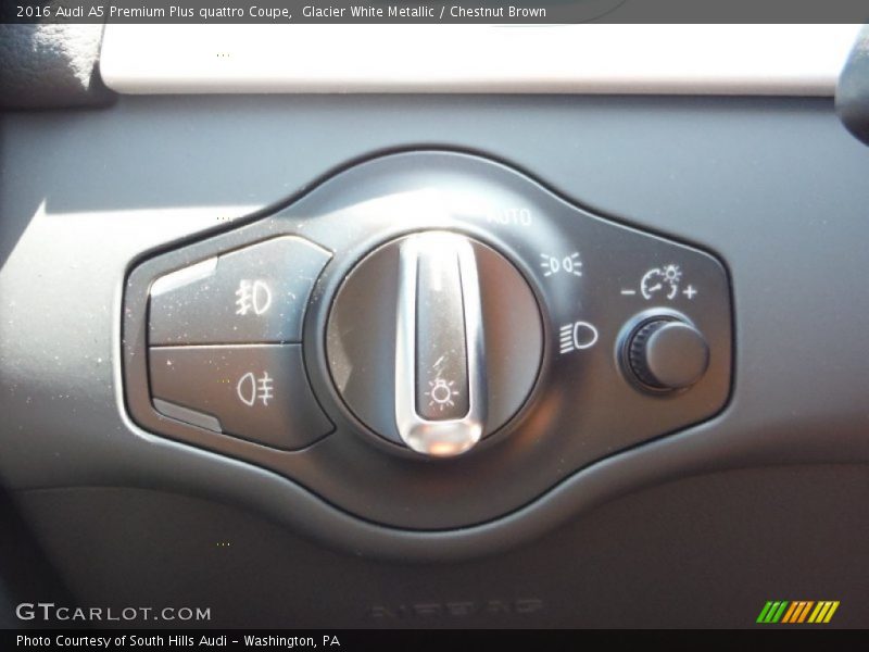Glacier White Metallic / Chestnut Brown 2016 Audi A5 Premium Plus quattro Coupe