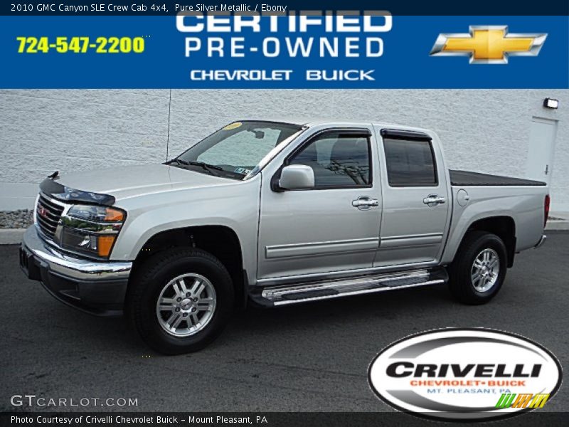 Pure Silver Metallic / Ebony 2010 GMC Canyon SLE Crew Cab 4x4