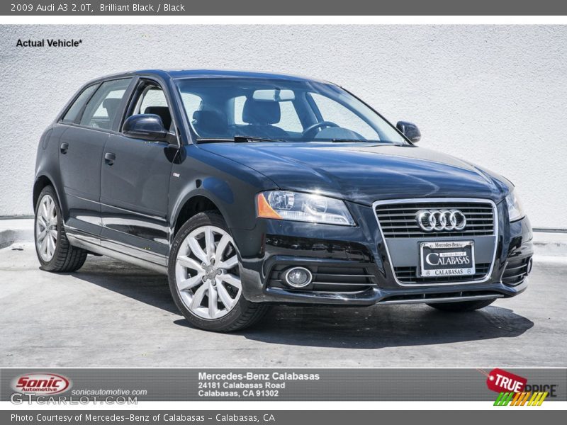 Brilliant Black / Black 2009 Audi A3 2.0T