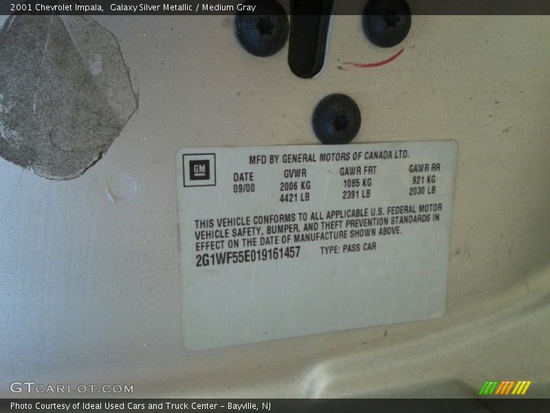 Galaxy Silver Metallic / Medium Gray 2001 Chevrolet Impala