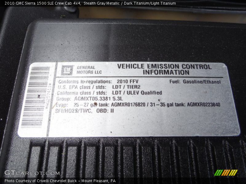 Stealth Gray Metallic / Dark Titanium/Light Titanium 2010 GMC Sierra 1500 SLE Crew Cab 4x4