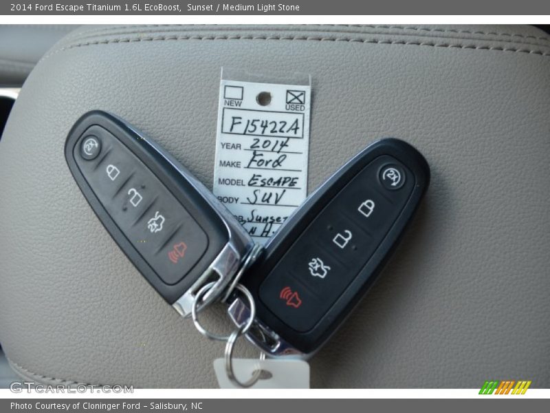 Sunset / Medium Light Stone 2014 Ford Escape Titanium 1.6L EcoBoost