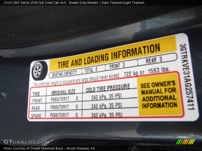 Stealth Gray Metallic / Dark Titanium/Light Titanium 2010 GMC Sierra 1500 SLE Crew Cab 4x4