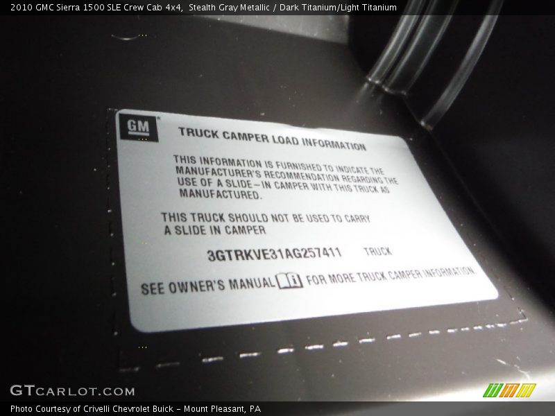 Stealth Gray Metallic / Dark Titanium/Light Titanium 2010 GMC Sierra 1500 SLE Crew Cab 4x4