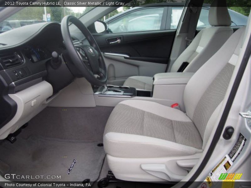 Classic Silver Metallic / Light Gray 2012 Toyota Camry Hybrid LE