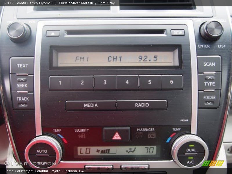 Classic Silver Metallic / Light Gray 2012 Toyota Camry Hybrid LE