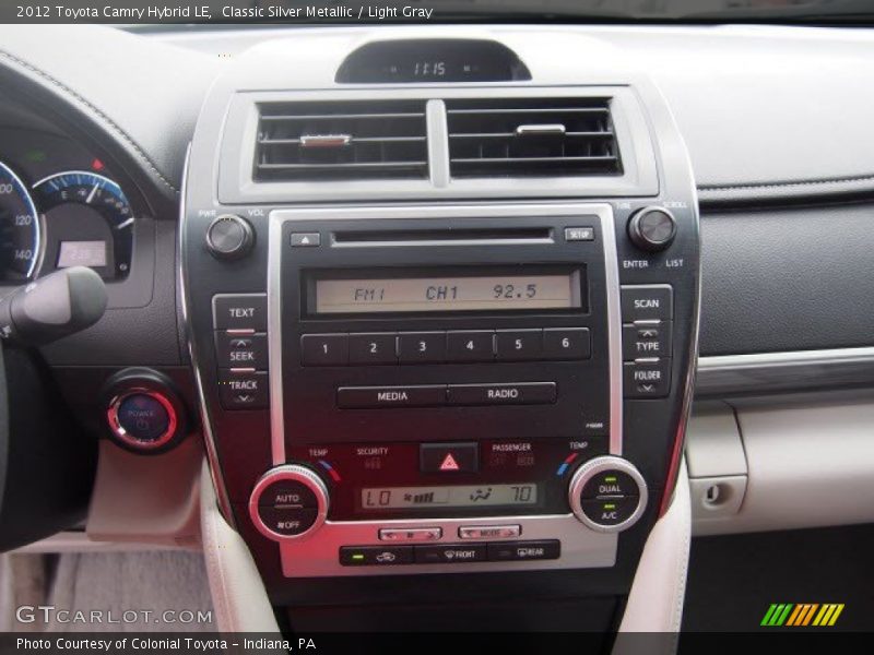 Classic Silver Metallic / Light Gray 2012 Toyota Camry Hybrid LE