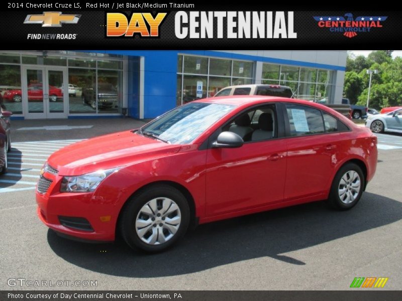 Red Hot / Jet Black/Medium Titanium 2014 Chevrolet Cruze LS