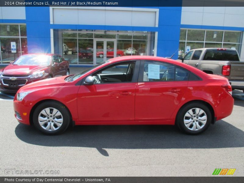 Red Hot / Jet Black/Medium Titanium 2014 Chevrolet Cruze LS