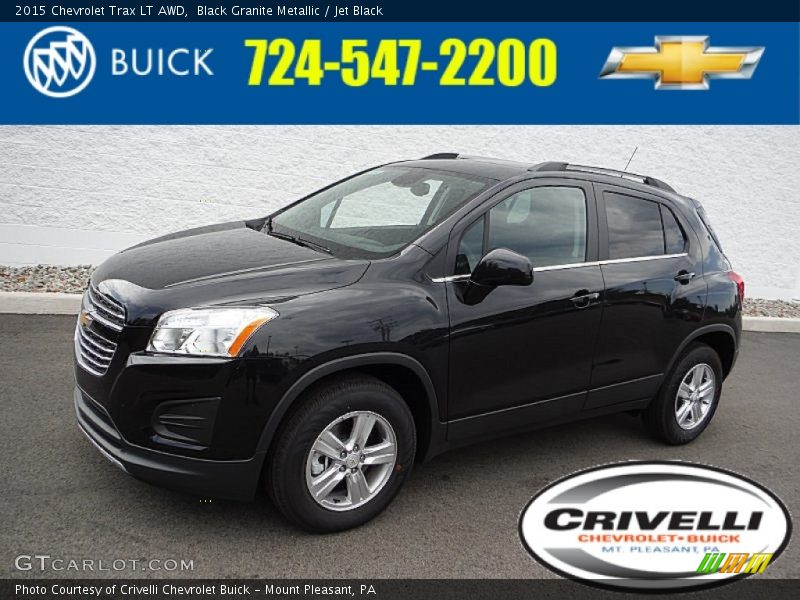 Black Granite Metallic / Jet Black 2015 Chevrolet Trax LT AWD