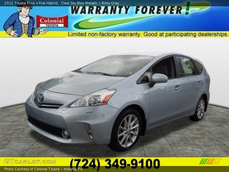 Clear Sky Blue Metallic / Misty Gray 2012 Toyota Prius v Five Hybrid