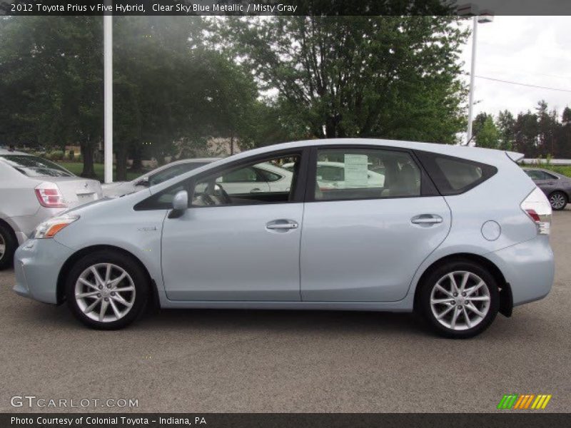 Clear Sky Blue Metallic / Misty Gray 2012 Toyota Prius v Five Hybrid
