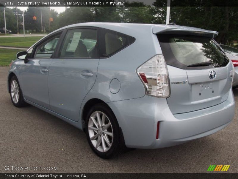 Clear Sky Blue Metallic / Misty Gray 2012 Toyota Prius v Five Hybrid