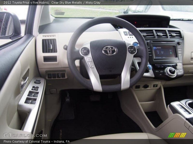 Clear Sky Blue Metallic / Misty Gray 2012 Toyota Prius v Five Hybrid