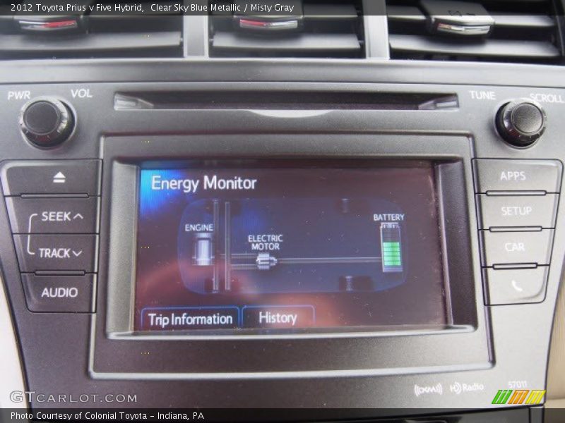 Clear Sky Blue Metallic / Misty Gray 2012 Toyota Prius v Five Hybrid