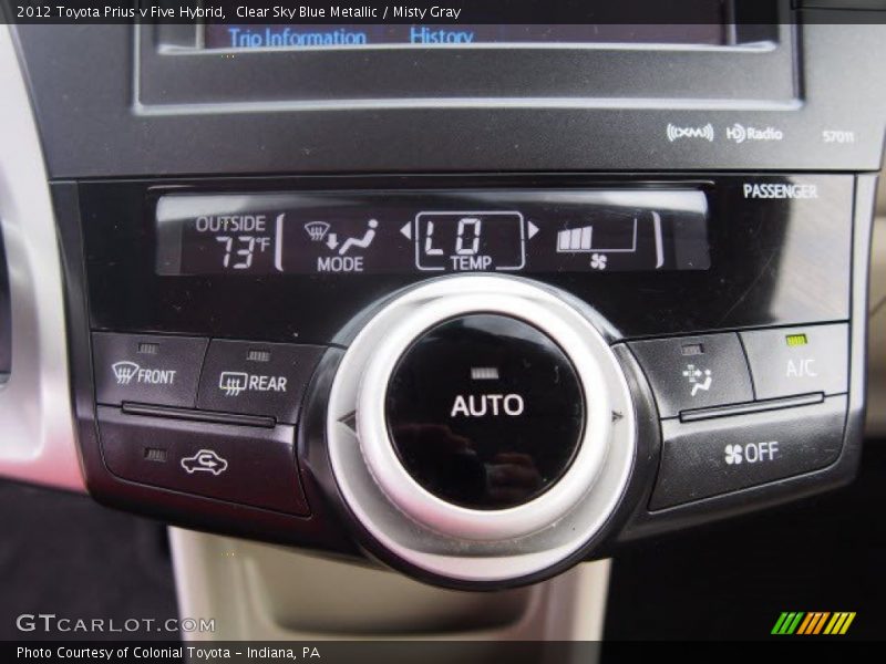 Clear Sky Blue Metallic / Misty Gray 2012 Toyota Prius v Five Hybrid