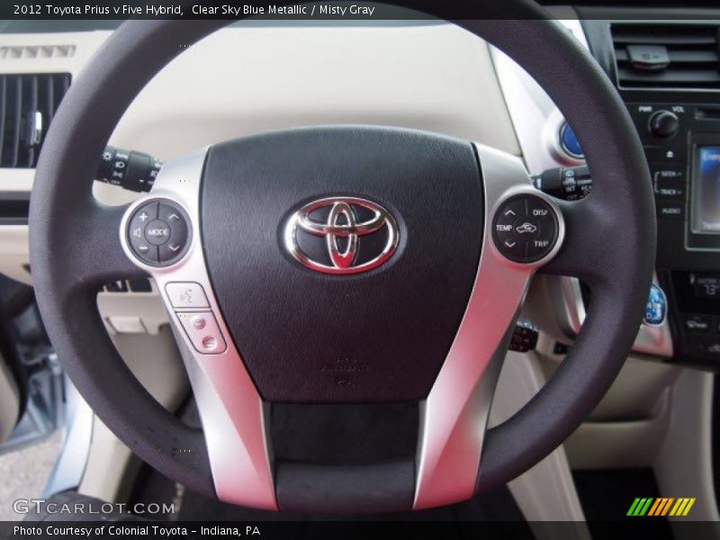 Clear Sky Blue Metallic / Misty Gray 2012 Toyota Prius v Five Hybrid