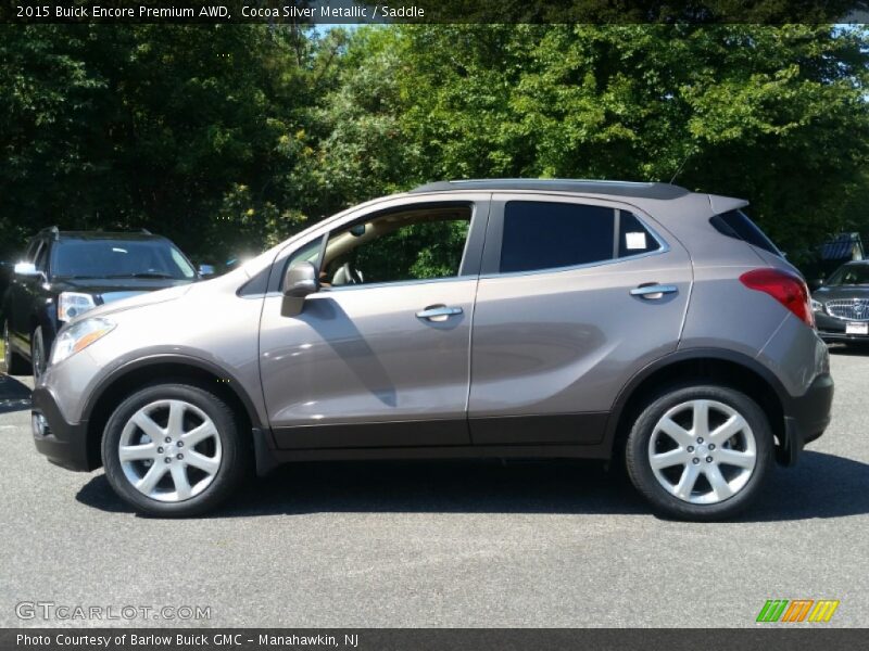 Cocoa Silver Metallic / Saddle 2015 Buick Encore Premium AWD