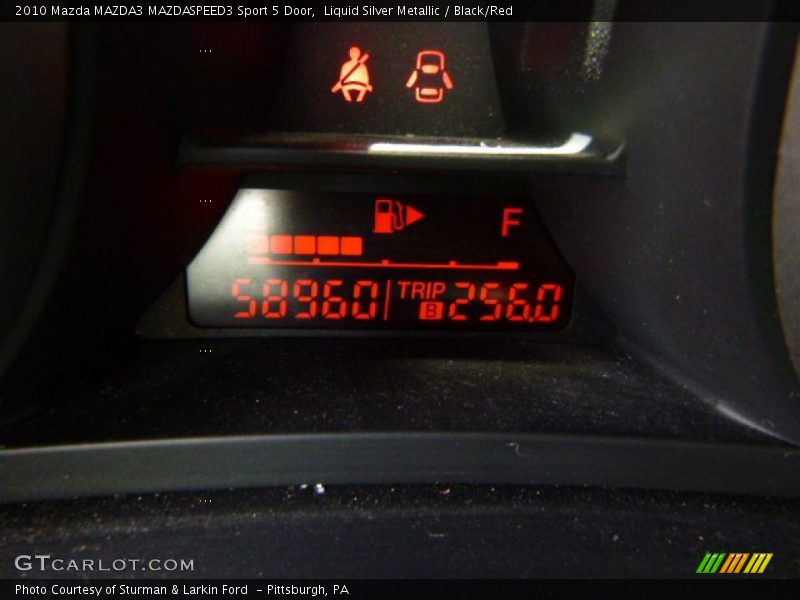 Liquid Silver Metallic / Black/Red 2010 Mazda MAZDA3 MAZDASPEED3 Sport 5 Door