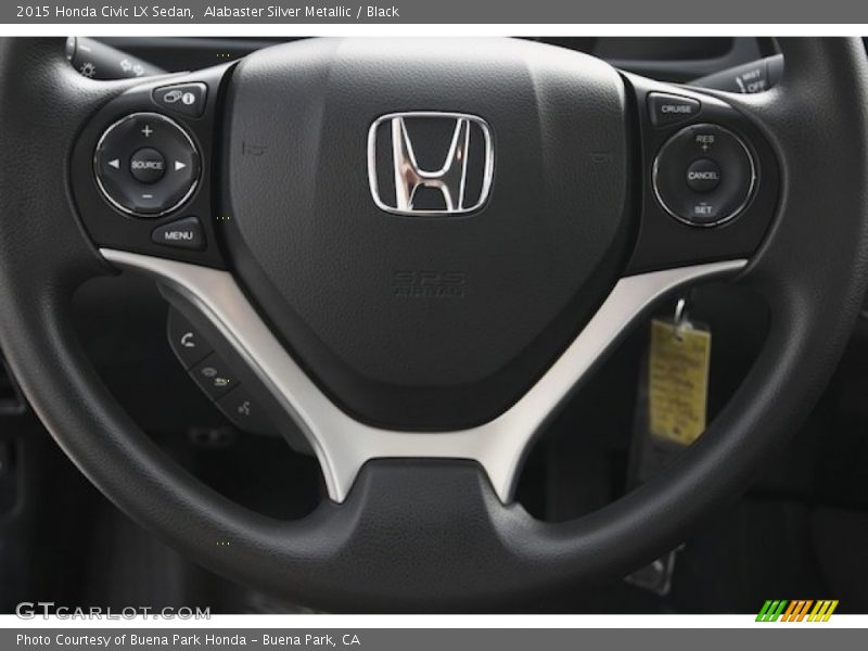 Alabaster Silver Metallic / Black 2015 Honda Civic LX Sedan