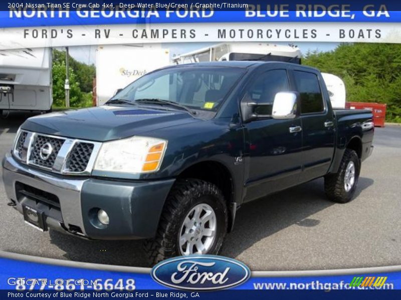 Deep Water Blue/Green / Graphite/Titanium 2004 Nissan Titan SE Crew Cab 4x4
