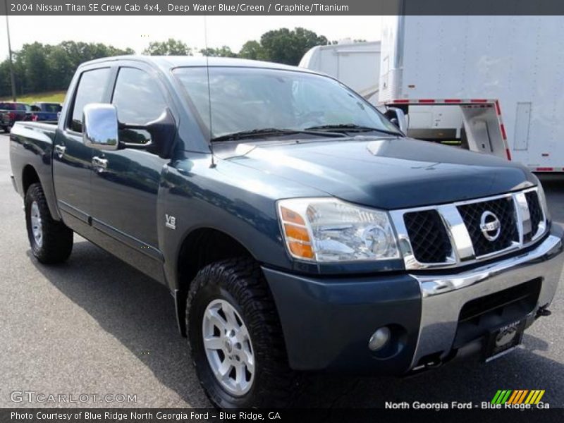 Deep Water Blue/Green / Graphite/Titanium 2004 Nissan Titan SE Crew Cab 4x4