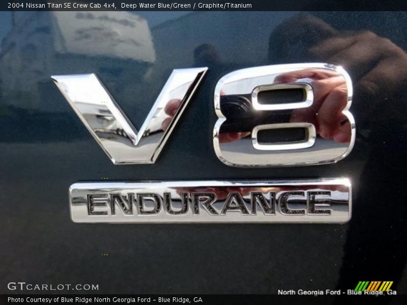Deep Water Blue/Green / Graphite/Titanium 2004 Nissan Titan SE Crew Cab 4x4