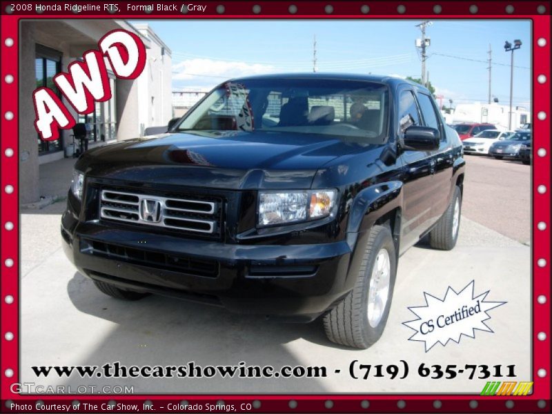 Formal Black / Gray 2008 Honda Ridgeline RTS