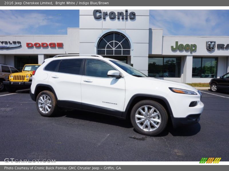 Bright White / Indigo Blue/Brown 2016 Jeep Cherokee Limited