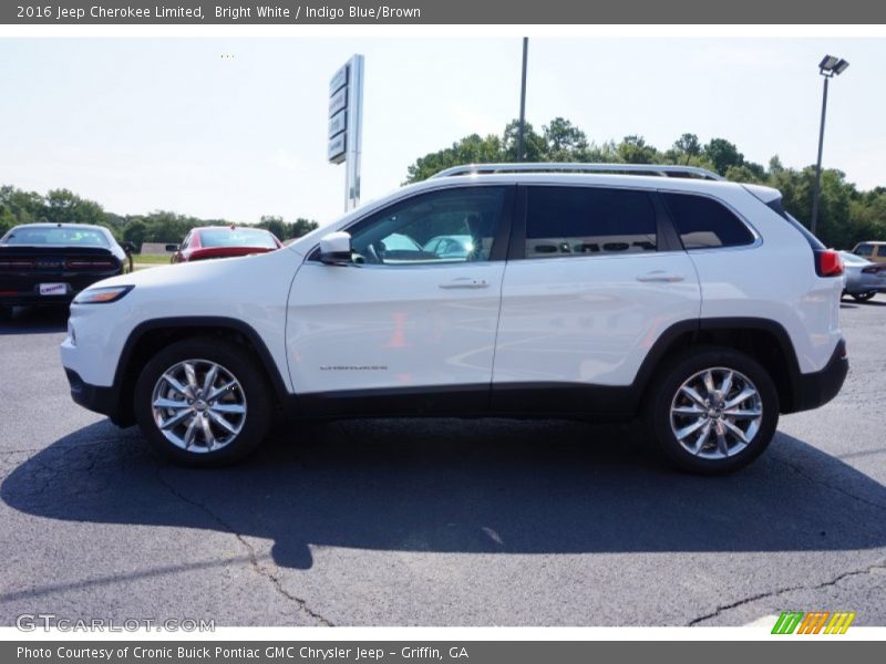 Bright White / Indigo Blue/Brown 2016 Jeep Cherokee Limited