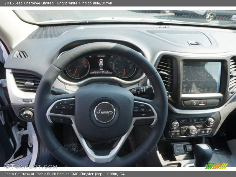 Bright White / Indigo Blue/Brown 2016 Jeep Cherokee Limited