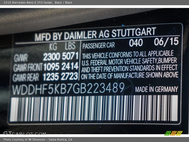 Black / Black 2016 Mercedes-Benz E 350 Sedan