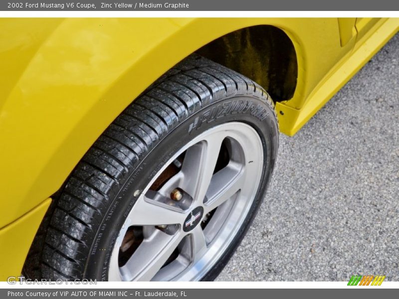 Zinc Yellow / Medium Graphite 2002 Ford Mustang V6 Coupe