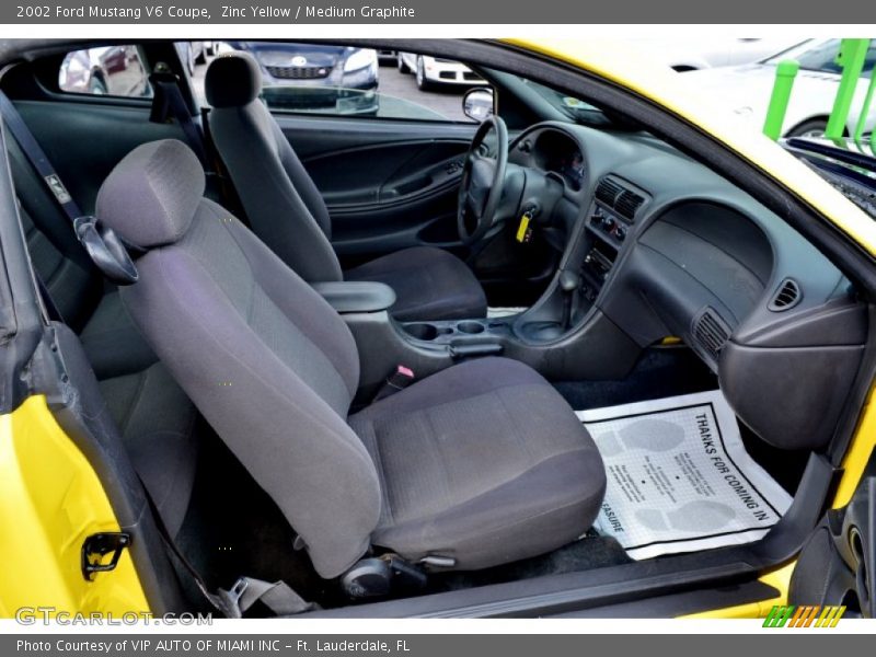 Zinc Yellow / Medium Graphite 2002 Ford Mustang V6 Coupe