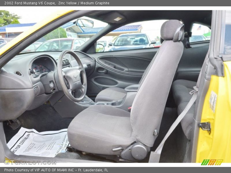 Zinc Yellow / Medium Graphite 2002 Ford Mustang V6 Coupe