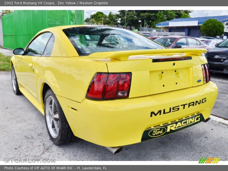Zinc Yellow / Medium Graphite 2002 Ford Mustang V6 Coupe