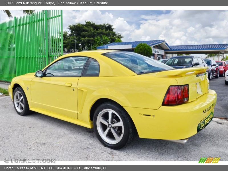 Zinc Yellow / Medium Graphite 2002 Ford Mustang V6 Coupe