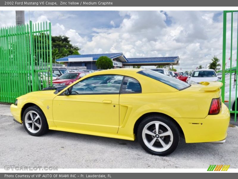 Zinc Yellow / Medium Graphite 2002 Ford Mustang V6 Coupe