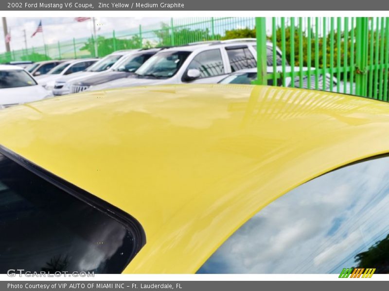 Zinc Yellow / Medium Graphite 2002 Ford Mustang V6 Coupe