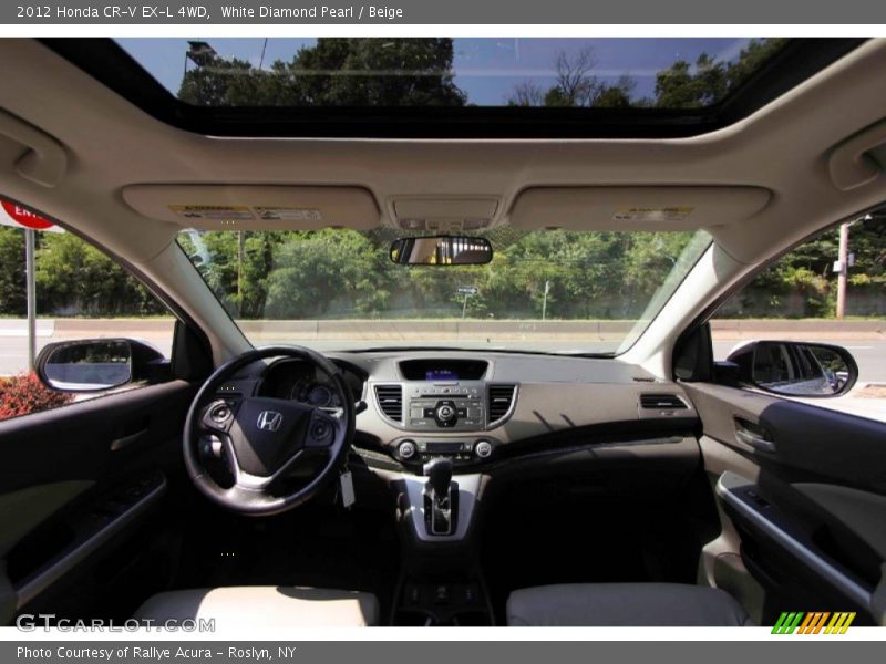 White Diamond Pearl / Beige 2012 Honda CR-V EX-L 4WD