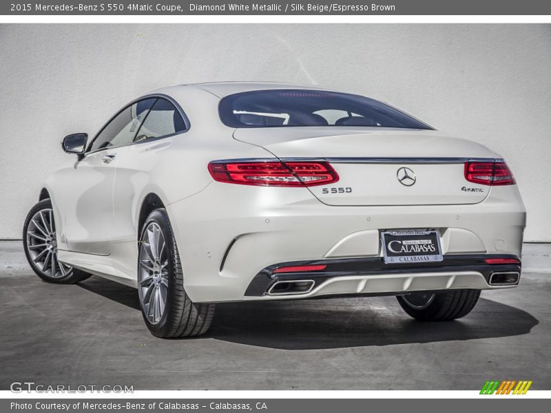 Diamond White Metallic / Silk Beige/Espresso Brown 2015 Mercedes-Benz S 550 4Matic Coupe