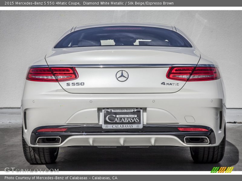 Diamond White Metallic / Silk Beige/Espresso Brown 2015 Mercedes-Benz S 550 4Matic Coupe