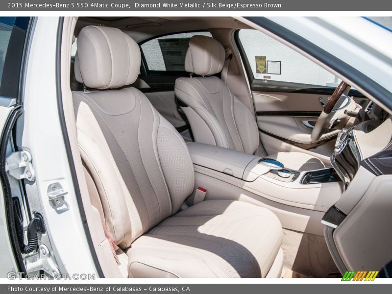 Diamond White Metallic / Silk Beige/Espresso Brown 2015 Mercedes-Benz S 550 4Matic Coupe