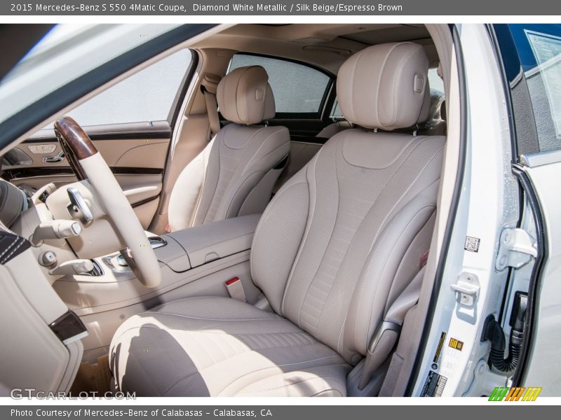 Diamond White Metallic / Silk Beige/Espresso Brown 2015 Mercedes-Benz S 550 4Matic Coupe