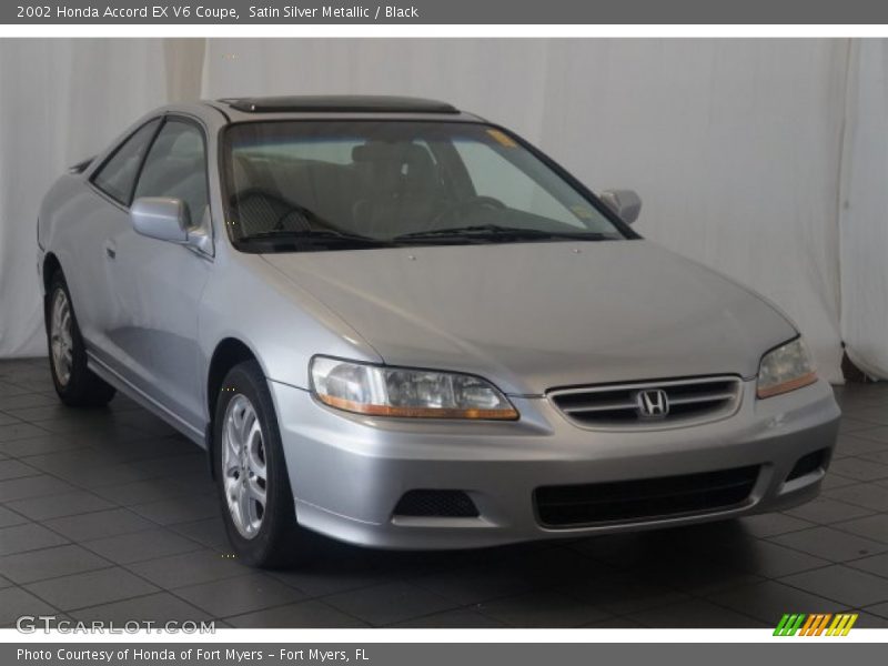 Satin Silver Metallic / Black 2002 Honda Accord EX V6 Coupe