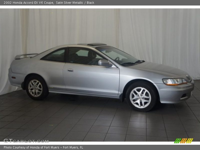Satin Silver Metallic / Black 2002 Honda Accord EX V6 Coupe